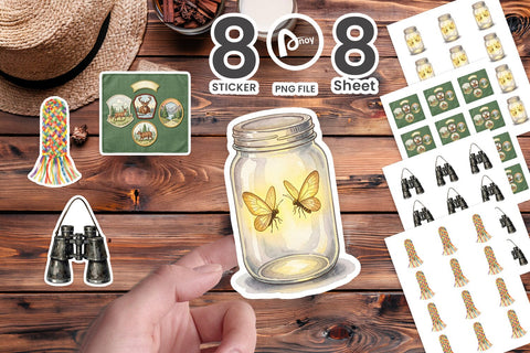 Sticker Nostalgic Camp Souvenir Watercolor Sublimation artnoy 
