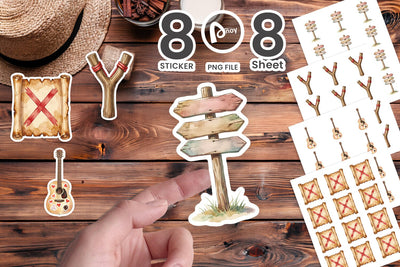 Sticker Nostalgic Camp Souvenir Watercolor Sublimation artnoy 
