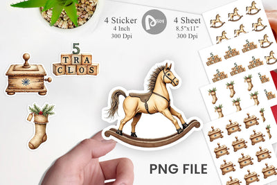 Sticker Nostalgic Christmas Toys Sublimation artnoy 