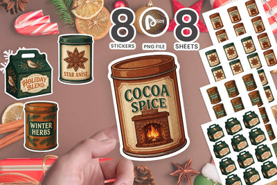 Sticker Nostalgic Holiday Tea & Spice Tins SVG artnoy 