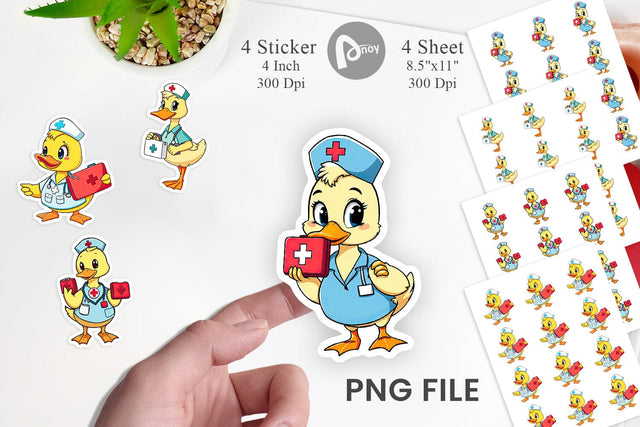 Sticker Nurse Duck Sublimation artnoy 