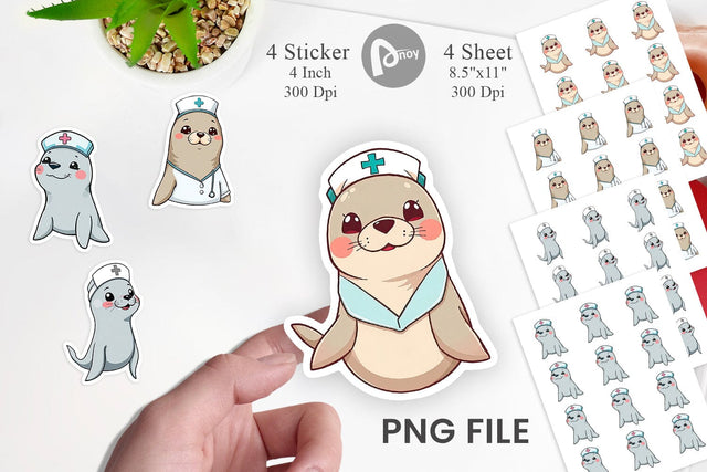 Sticker Nurse Seal Sublimation artnoy 
