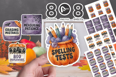 Sticker October Classroom Spook Teacher Art SVG artnoy 