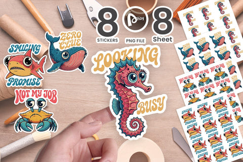 Sticker Office Grump Big-Eye Ocean Friends Sublimation artnoy 