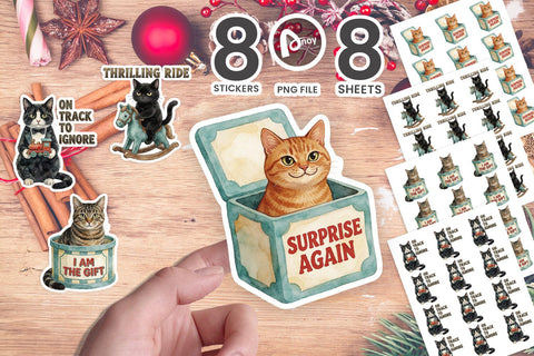 Sticker Old School Toyshop Cat Antics SVG artnoy 