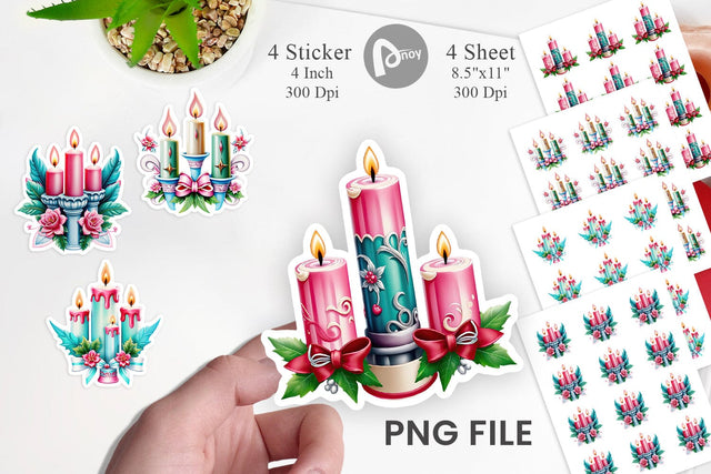 Sticker Ornate Candles Sublimation artnoy 