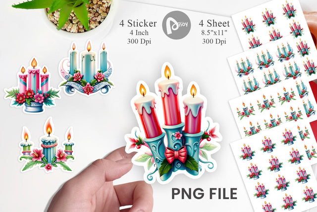 Sticker Ornate Candles Sublimation artnoy 