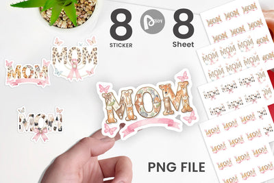 Sticker Ornate Garden MOM Watercolor Sublimation artnoy 