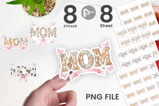 Sticker Ornate Garden MOM Watercolor Sublimation artnoy 