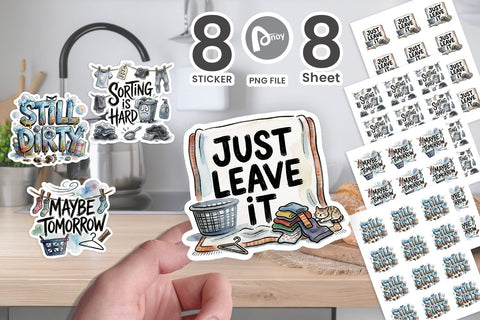 Sticker Overwhelmed Laundry Day Outbursts Quote Sublimation artnoy 