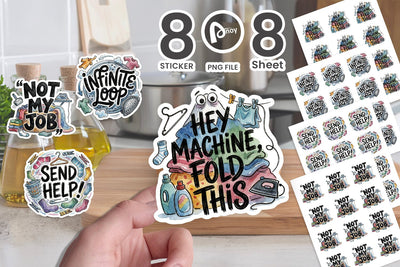 Sticker Overwhelmed Laundry Day Outbursts Quote Sublimation artnoy 
