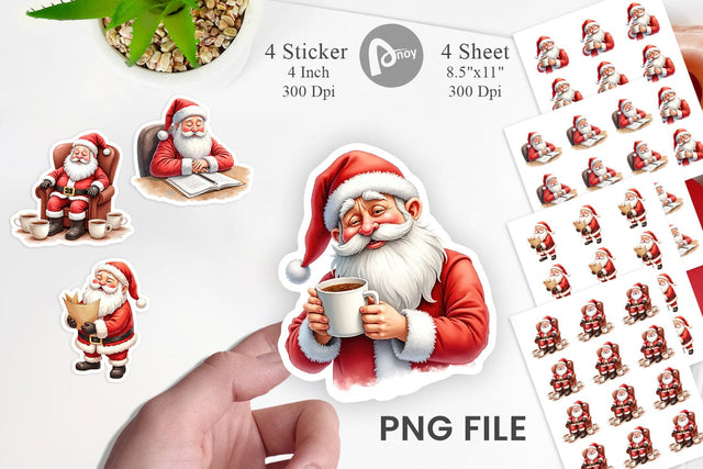 Sticker Overworked Santa Sublimation artnoy 