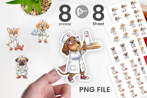 Sticker Panic Mode Dog Nurse Prints Sublimation artnoy 