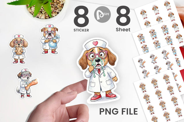 Sticker Panic Mode Dog Nurse Prints Sublimation artnoy 