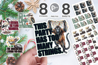 Sticker Party Prep Mayhem Balloons and Confetti Disasters SVG artnoy 