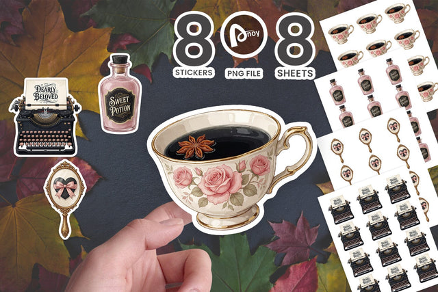 Sticker Pastel Gothic Coquette Autumn Art SVG artnoy 