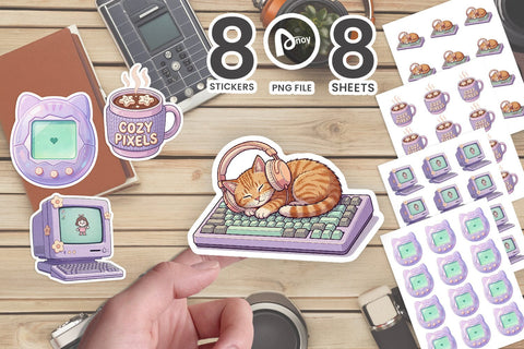 Sticker Pastel Lavender Cozy Gamer SVG artnoy 
