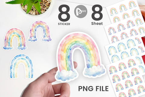 Sticker Pastel Nursery Rainbow Sublimation artnoy 