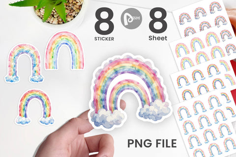 Sticker Pastel Nursery Rainbow Sublimation artnoy 
