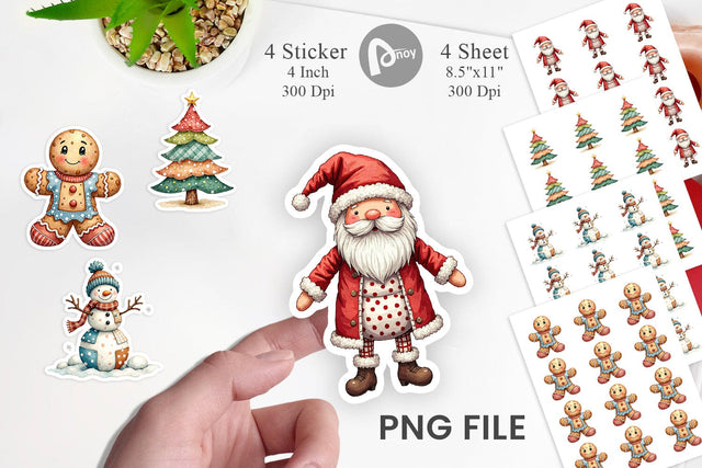 Sticker Patchwork Christmas Cute Sublimation artnoy 