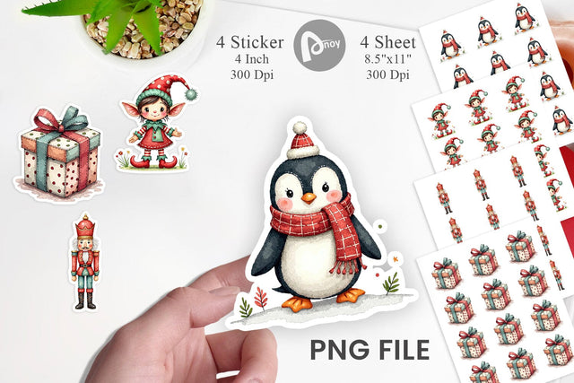 Sticker Patchwork Christmas Cute Sublimation artnoy 