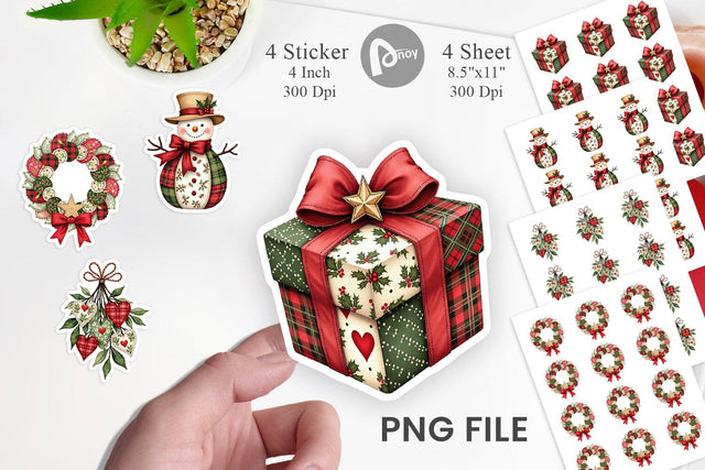 Sticker Patchwork Christmas Sublimation artnoy 