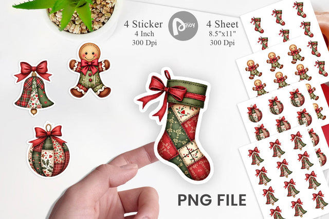 Sticker Patchwork Christmas Sublimation artnoy 