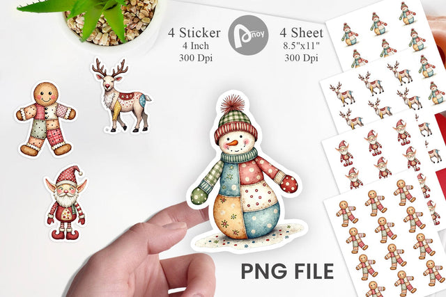 Sticker Patchwork Christmas Wonder Sublimation artnoy 