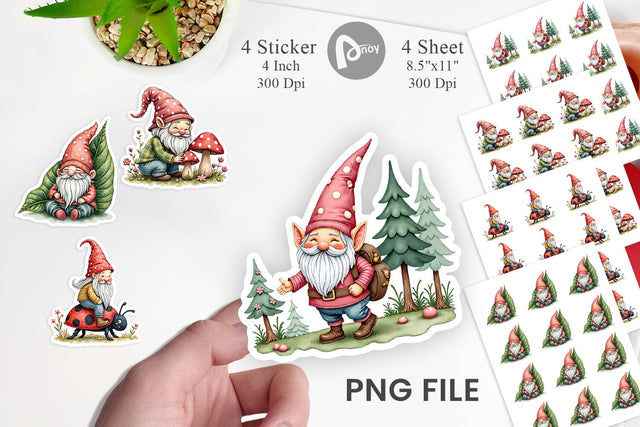 Sticker Patchwork Gnome Collection Sublimation artnoy 