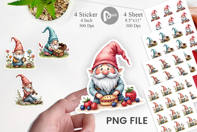 Sticker Patchwork Gnome Collection Sublimation artnoy 