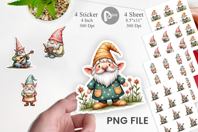 Sticker Patchwork Gnomes Sublimation artnoy 