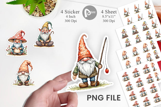 Sticker Patchwork Gnomes Sublimation artnoy 