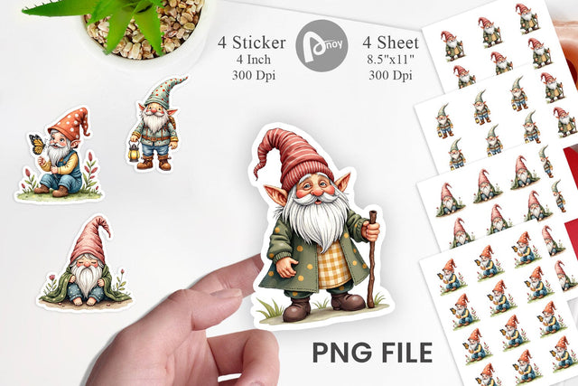 Sticker Patchwork Gnomes Sublimation artnoy 