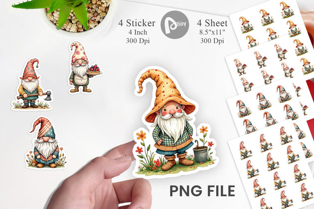 Sticker Patchwork Gnomes Sublimation artnoy 
