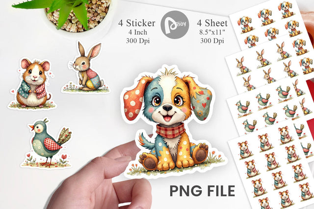 Sticker Patchwork Pet Pals Sublimation artnoy 