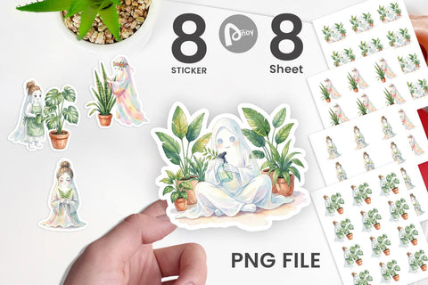 Sticker Plant Mom Ghost Sublimation artnoy 