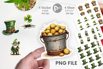 Sticker Post-Apocalyptic Paddy Wasteland St. Patrick's Sublimation artnoy 