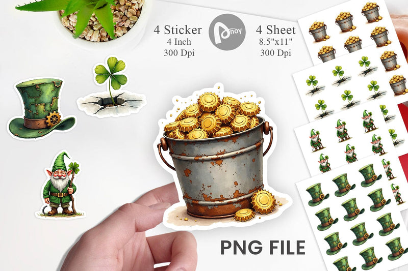 Sticker Post-Apocalyptic Paddy Wasteland St. Patrick's Sublimation artnoy 