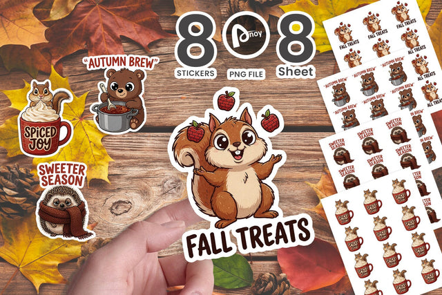Sticker Pumpkin Spice Autumn Critter Quotes Sublimation artnoy 