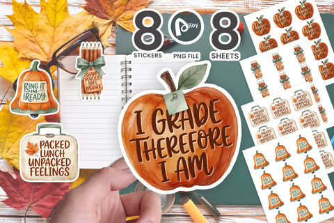 Sticker Pumpkin Spice Teacher Survival Kit SVG artnoy 