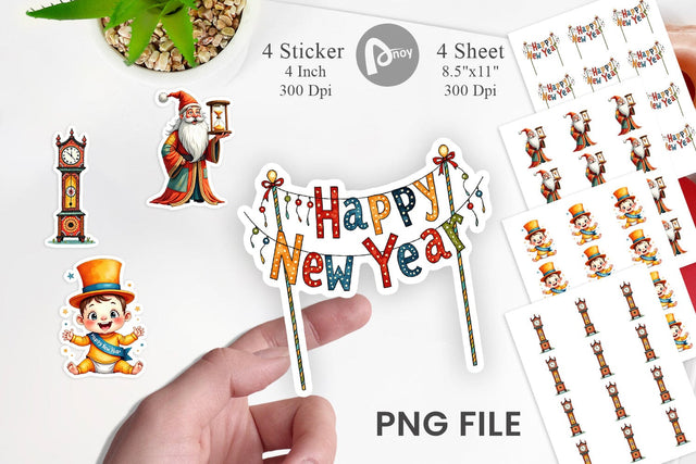 Sticker Quirky New Year Sublimation artnoy 