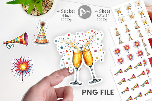 Sticker Quirky New Year Sublimation artnoy 