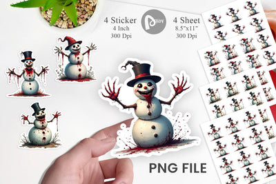 Sticker Quirky Snowman Sublimation artnoy 