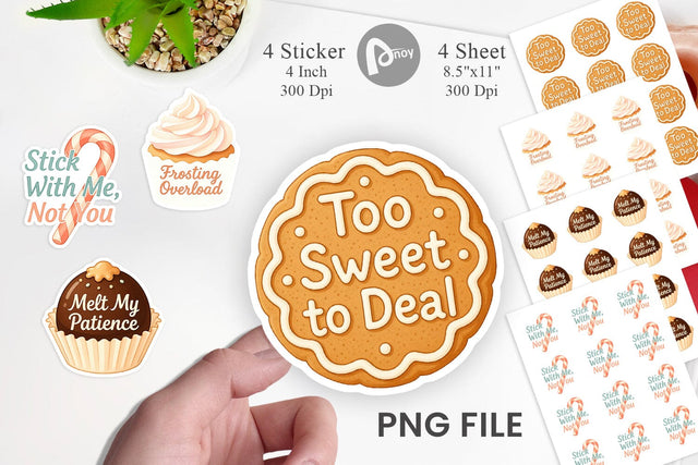 Sticker Quotes Watercolor Christmas Dessert Drama Sublimation artnoy 