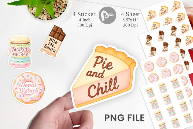 Sticker Quotes Watercolor Christmas Dessert Drama Sublimation artnoy 