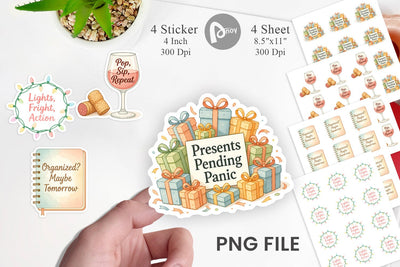 Sticker Quotes Watercolor Holiday Chaos Essentials Sublimation artnoy 