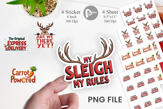 Sticker Reindeer Rants Sarcastic Sleigh Puller Quotes Sublimation artnoy 