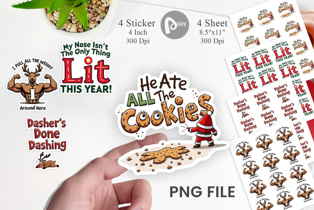 Sticker Reindeer Rants Sarcastic Sleigh Puller Quotes Sublimation artnoy 