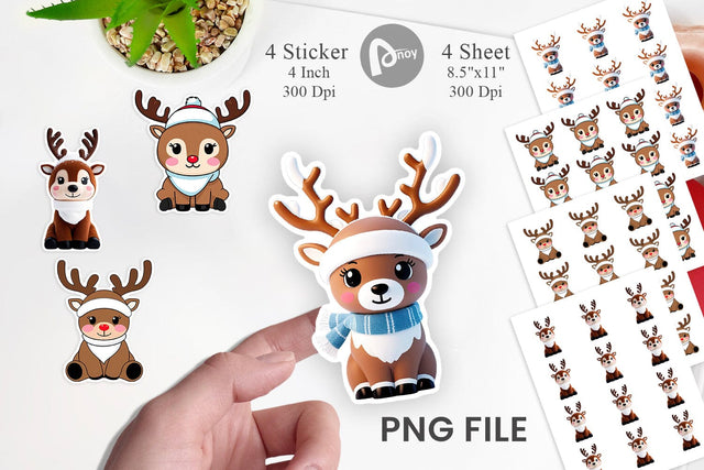 Sticker Reindeer Sublimation artnoy 
