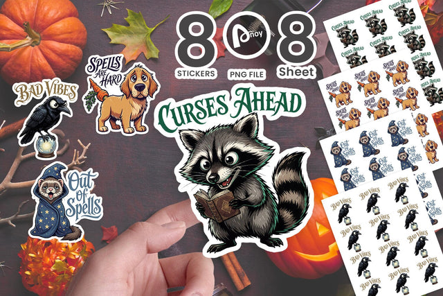 Sticker Reluctant Sarcastic Witchy Pets Sublimation artnoy 